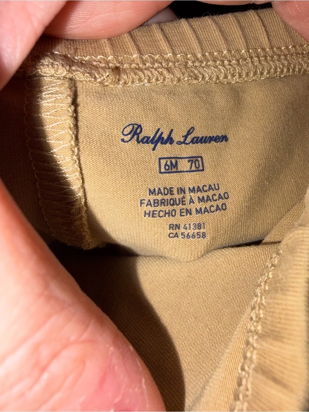 Ralph Lauren Beige Jodhpur Legging Riding Pant Equestrian Style Patches 6M Girl